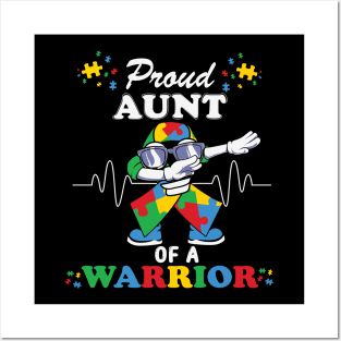 Proud Aunt of warrior Autism Awareness Gift for Birthday, Mother's Day, Thanksgiving, Christmas Posters and Art